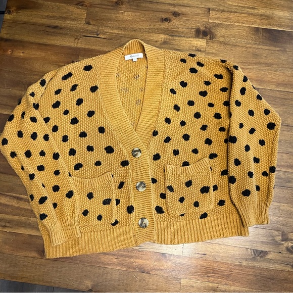 Madewell Hillview Knit Cardigan Spotted Sweater S - Picture 3 of 6